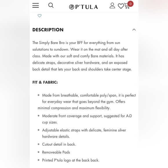 Simply Bare Bra. Iris color. Size medium. Worn 2-3 times. Perfect condition. - Picture 6 of 7